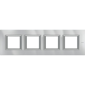 BT Axolute Алюминий Рамка декоративная прямоугольная немецкого стандарта. Горизонтальная установка. Монохром. 2+2+2+2 модуля..