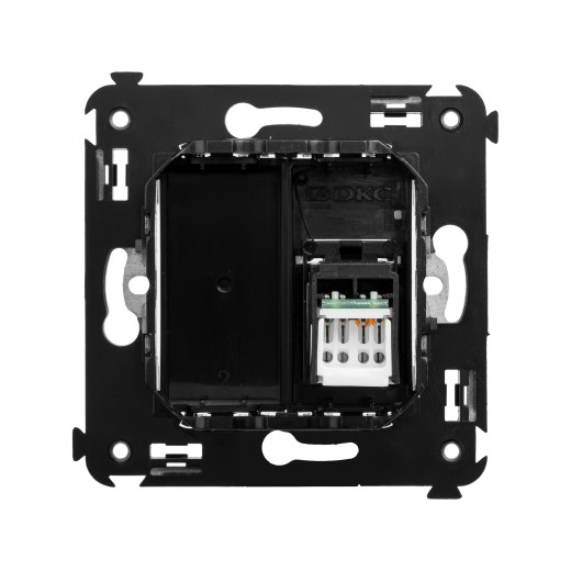 Компьютерная розетка RJ-45 в стену, кат.5e одинарная, Avanti, черный квадрат