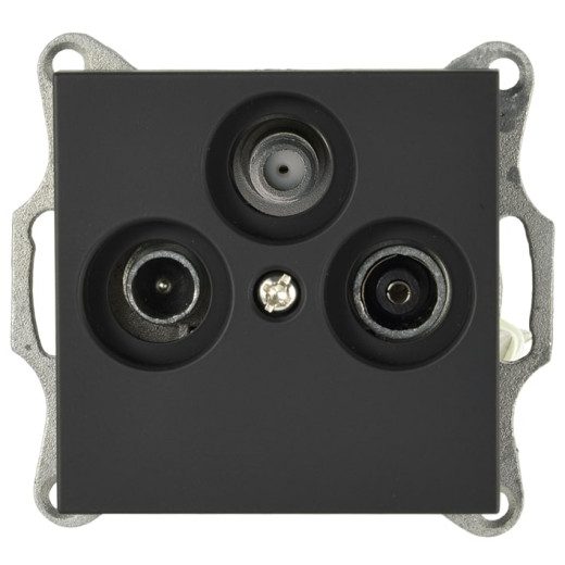 G Черный матовый Розетка TV+FM+SAT оконечная