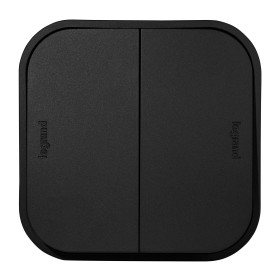 Legrand Quteo IP20 Чёрный матовый Выключатель двухклавишный 10А 250В винтовые зажимы накладной монтаж.