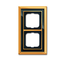 ABB BJE Династия Полированная латунь/Черное стекло Рамка 2-ая