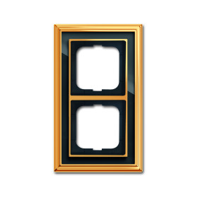 ABB BJE Династия Полированная латунь/Черное стекло Рамка 2-ая