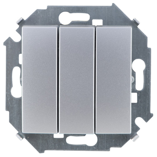 Simon 15 Алюминий Выключатель 3-кл, 10А, 250В, винт.заж.