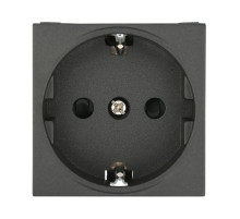Ecoplast LK45 Розетка с з/к, со шторками матовая поверхность (черный бархат)