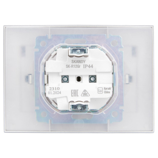 SKANDY Роз. 2-я с кр. 16А в сб IP44 SK-R12Gr сер. IEK