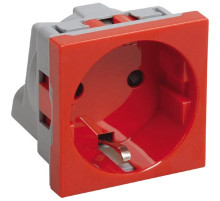 IEK Розетка с з/к 2к, 2 модуля (красная) РКС-20-32-П