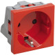 Розетка с з/к 2к, 2 модуля (красная) РКС-20-32-П