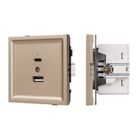 Arlight Механизм USB розетки SCT-TENDO-MUAC-PL-GD (5V, 3A, QC3) (-)