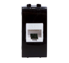 DKC Brava Компьютерная розетка RJ45 кат.5e, Brava, черная, 1мод