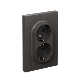 Systeme Electric AtlasDesign Базальт Розетка двойная с/з, 16А, в сборе