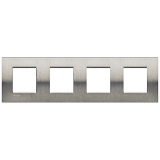 Livinglight Рамка прямоугольная, 4 поста, цвет Фактурная сталь
