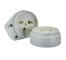 EKF PROxima Разъем РШ-ВШ 32А 250В 2P+PE (ОУ) пластиковый бел..