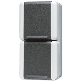 JUNG Двойная вертикальная SCHUKO-розетка 16A 250V~ для накладного монтажа IP44