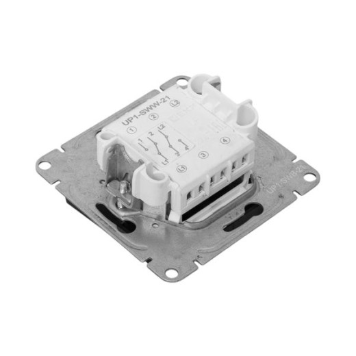 Механизм выключателя, двухклавишный, проходной, чёрный Эпика EKF