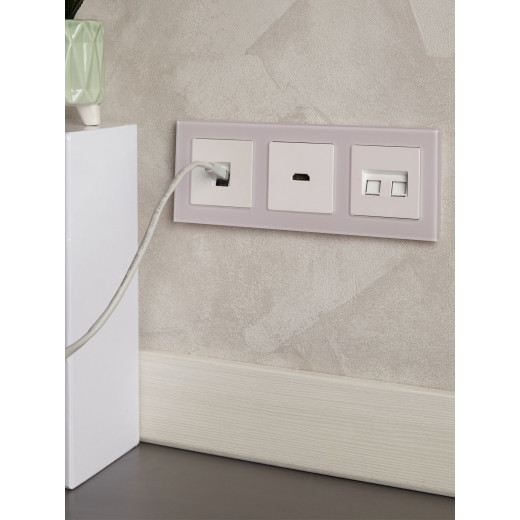 BRITE Роз. комп. 2-ая RJ45 кат.6 РК11-2-БрЖ жемч. IEK