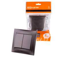 TDM Выключатель 2-х кл. 10А шоколад 