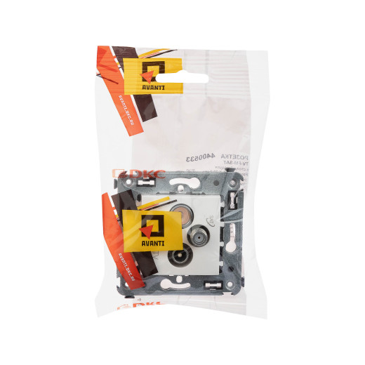 Розетка TV-FM-SAT в стену, Avanti, белое облако