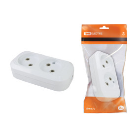 TDM Колодка розеточная 2 гнезда 2П б/з 10А 250В белая