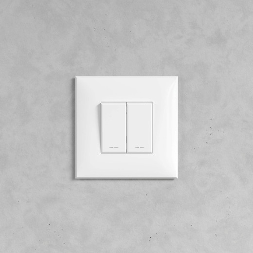 Инвертор двухклавишный в стену, Avanti, белое облако