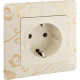 Valena LIFE.Силовая розетка 2К+З 16А 250В с лицевой панелью.Безвинтовые зажимы.Слоновая кость