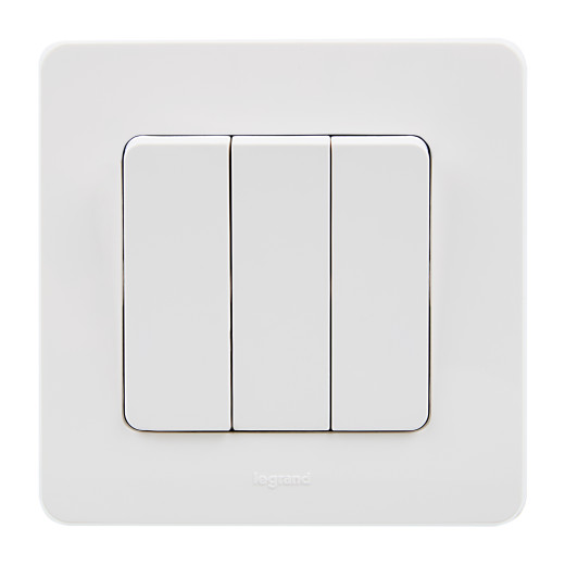 Выключатель трёхклавишный - Legrand/Daccord Inspiria - 10АХ 250В винтовые зажимы - белый
