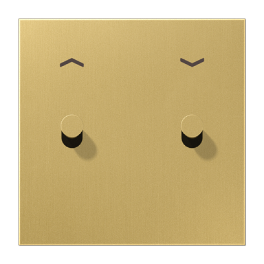 Центральная плата с символом «стрелки», 1 пост, 2 тумблера,конус, металлическое исполнение, латунь классик, серия LS