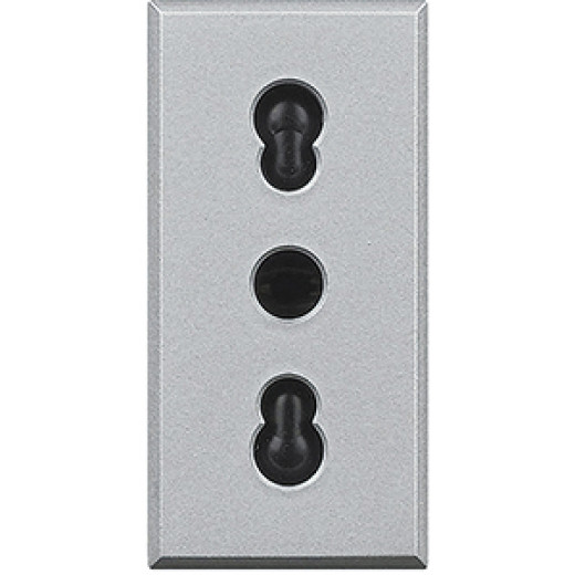 Axolute Розетка 2К+З, 10/16 А 250 В~ с экранированными контактами, алюминий