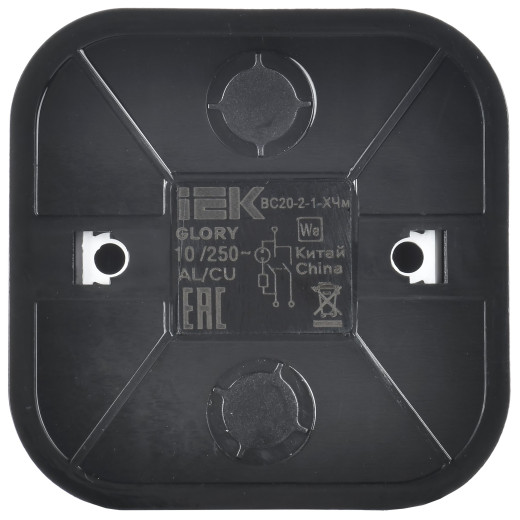 GLORY Выключ. 2-кл. с инд. о/у 10А ВС20-2-1-ХЧм черн. м. IEK