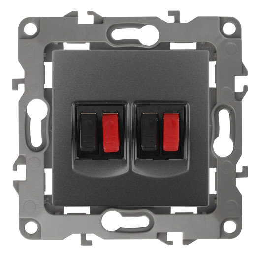 Розетка ЭРА Серия 12 12-3112-12 аудио двойная IP20 графит