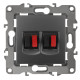 Розетка ЭРА Серия 12 12-3112-12 аудио двойная IP20 графит