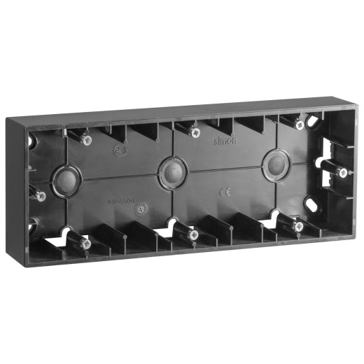 Коробка для наружного монтажа 3 поста, графит