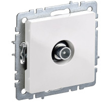 IEK BRITE BASE Белый Розетка TV проходная РТВ10-0-БрБ