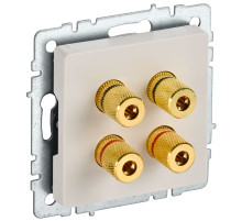 IEK BRITE BASE Бежевый Аудиорозетка 4-мест. РА10-БрКр