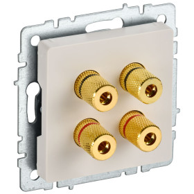 IEK BRITE BASE Бежевый Аудиорозетка 4-мест. РА10-БрКр