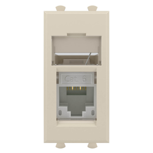 Компьютерная розетка RJ-45 модульная, кат.6, Avanti, ванильная дымка, 1 модуль