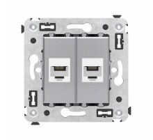 DKC Avanti Телефонная розетка RJ-12 без шторки в стену двойная, 