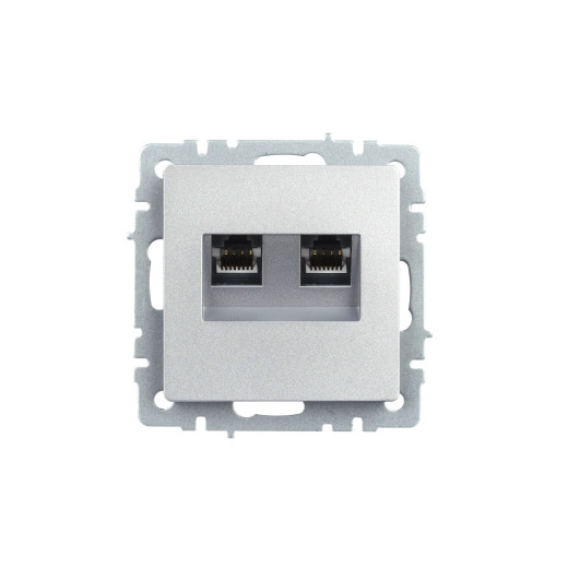 BRITE Роз. двойная RJ11+RJ45 кат.5E РК/Т12-БрА алюм. IEK