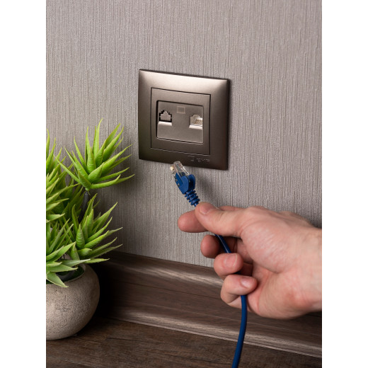 Валенсия лицевая панель розетки RJ-45 1-местная графит EKF PROxima