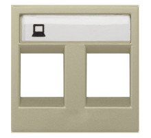 ABB NIE Zenit Шампань Накладка 2-я тел/комп розетки(для суп2017.2,2017.3,2018,2018.5,2018.6,2018.8