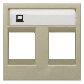 ABB NIE Zenit Шампань Накладка 2-я тел/комп розетки(для суп2017.2,2017.3,2018,2018.5,2018.6,2018.8