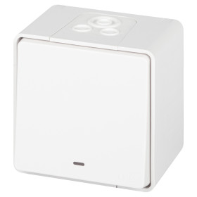 ЭРА Выключатель Эксперт 11-1502-01 с подсветкой IP55 10АХ-250В ОУ белый