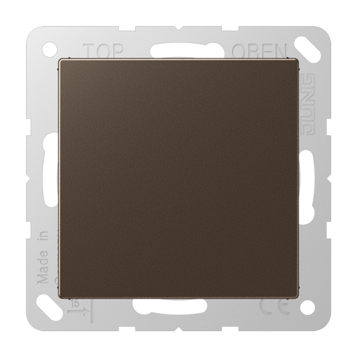 Крышка без отверстий, фиксация защёлкиванием, для произвольных вырезов (либо использование в качестве заглушки), возможно IP44, термопласт, мокко, A500