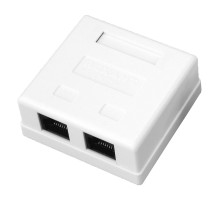 REXANT Розетка компьютерная 2-порта RJ-45(8P8C), категория 5е, внешняя.