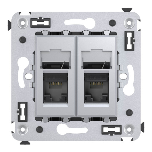 Компьютерная розетка RJ-45 в стену, кат.6 двойная,