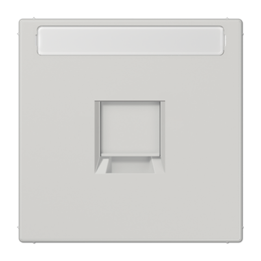 Плата (фиксация защёлкиванием) для одного модуля с полем для надписи, термопласт, светло-серый