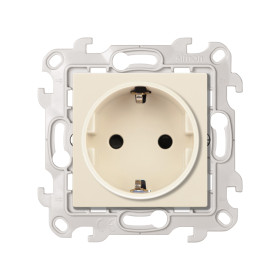 Simon 24 Слоновая кость Розетка 2К+3 Sсhuko с защитными шторками