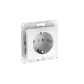 Systeme Electric Glossa Белый Розетка с заземлением, 16А, мех., быстрозажим. клем.