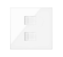 Simon 100 Белый глянец Накладка розетки 2xRJ45