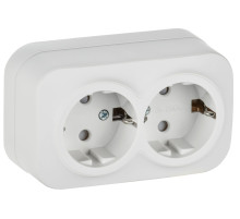 IEK GLORY Роз. 2-я с з/к/ш о/у 16А РСш22-3-ХБм бел. м.