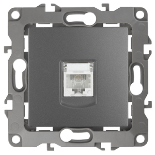 Розетка ЭРА Серия 12 12-3105-12 телефонная RJ11 IP20 Эра12 графит